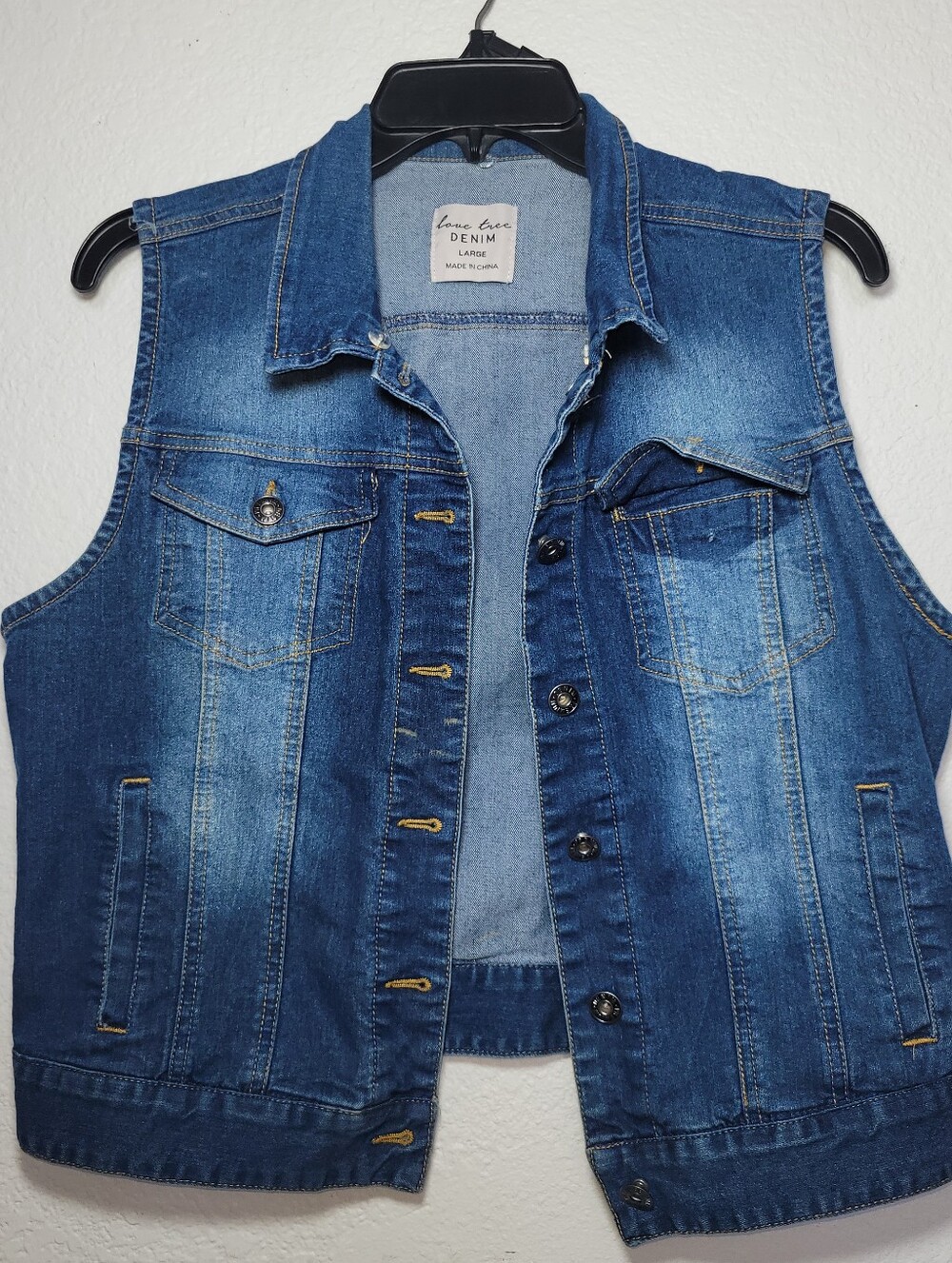 Love Tree Denim Vest in Blue